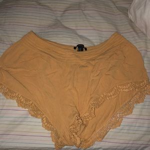 Forever 21 Mustard yellow flowy shorts